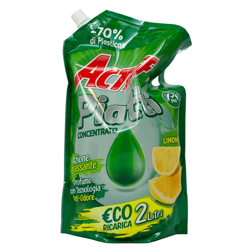 Actiff piatti concentrato limone eco ricarica — busta 2 lt