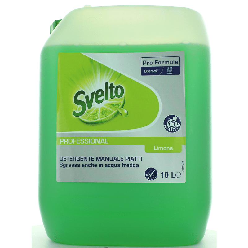Svelto piatti limone — tanica 10 litri, formato professionale