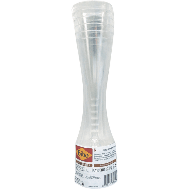 Flute champagne Bibo trasparenti 170 cc — 6 pezzi