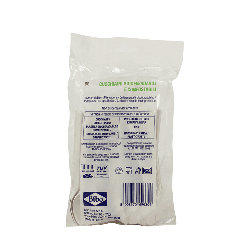 Cucchiaini Bibo Natural — 50 pezzi, compostabili