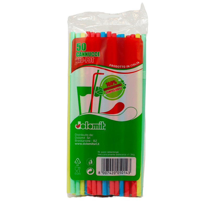 Cannucce pieghevoli Dolomit Bio-Pot 21 x 0,6 cm — 50 pezzi in busta