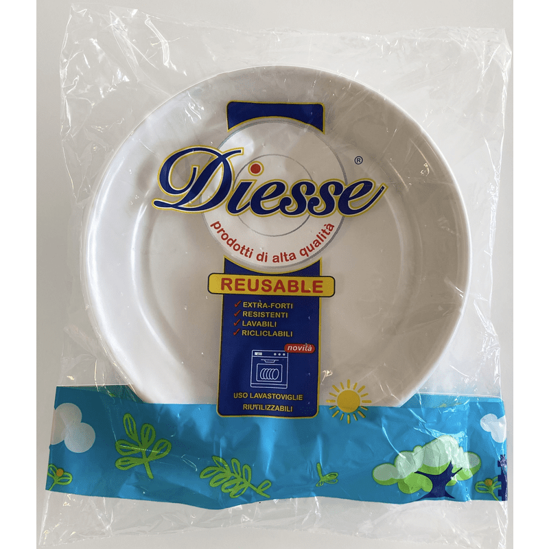 Piatti piani riutilizzabili Diesse Ø 21,5 cm — 24 pezzi, extra forti, lavabili in lavastoviglie