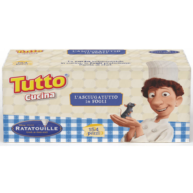 Asciugatutto Tutto Cucina in fogli — 154 pezzi, edizione Disney Ratatouille con decoro