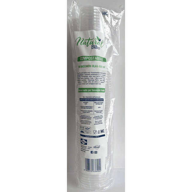 Bicchieri Bibo 400 ml in plastica trasparente — 50 pezzi