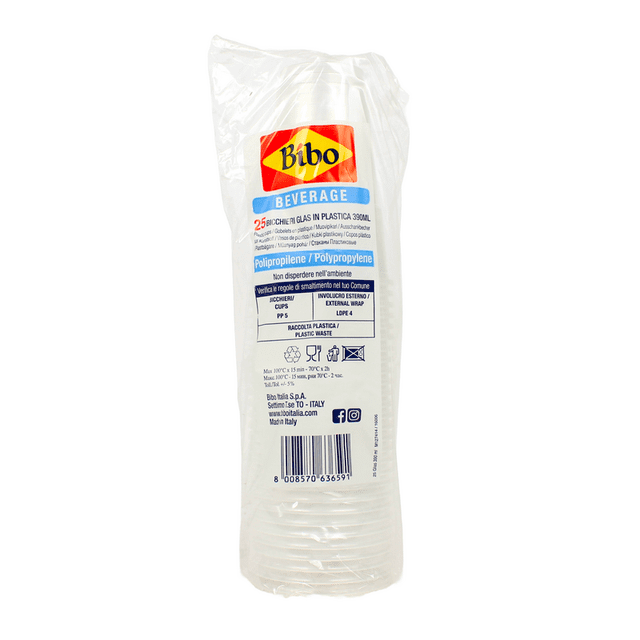 Bicchieri Bibo Glas in plastica 390 ml — 25 pezzi