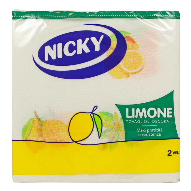 Nicky tovaglioli Maxi 38x38 cm 2 veli limoni — 35 pezzi