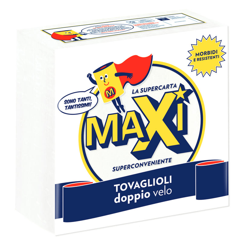Maxi tovaglioli 38x38 cm 2 veli — 70 pezzi