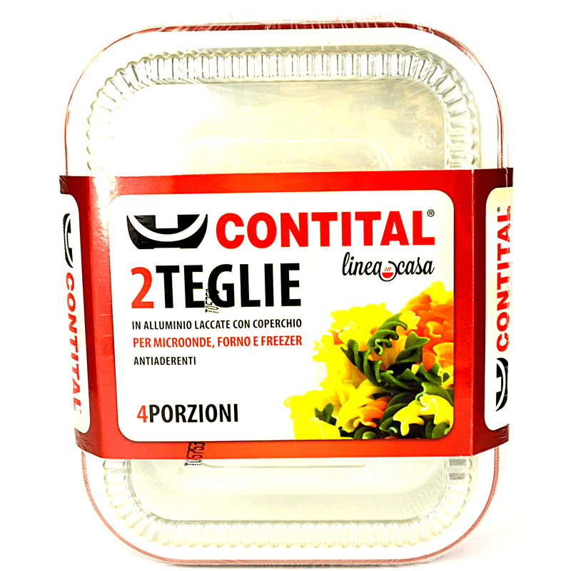 Vaschette con coperchio Contital 850LR — 4 vaschette + 2 coperchi, per microonde, forno e freezer