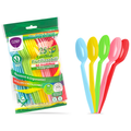 Cucchiai di plastica riutilizzabili Clendy Home&Care, set arcobaleno — busta da 25 pezzi