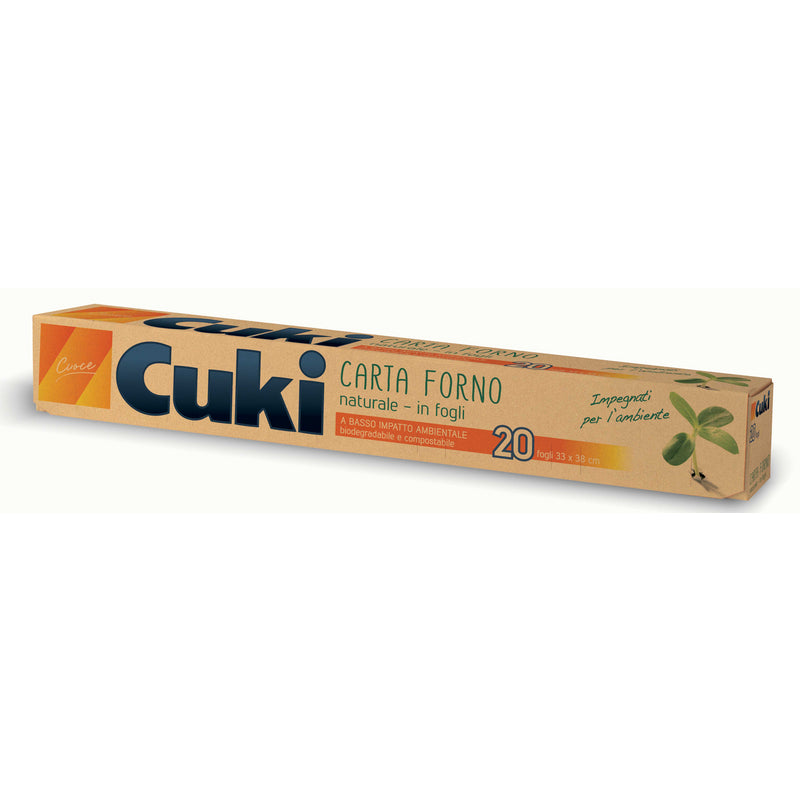 Cuki carta forno naturale in fogli — 20 fogli, 33x38 cm