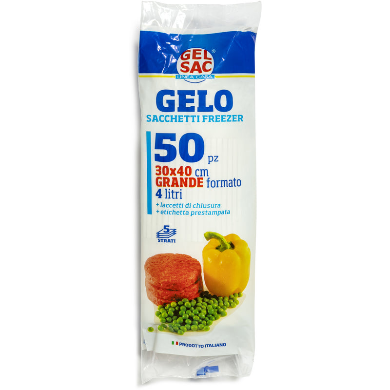 Sacchi gelo Gel Sac in PE vergine — formato grande 30x40 cm, 50 sacchi in rotolo