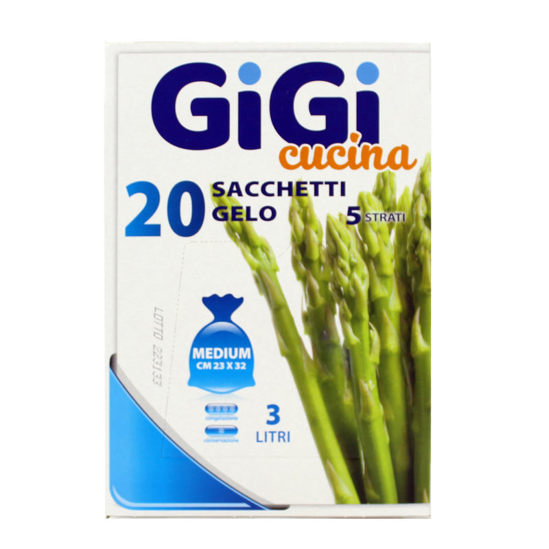 Sacchetti gelo Gigi Cucina — medio 23x32 cm, 20 pezzi