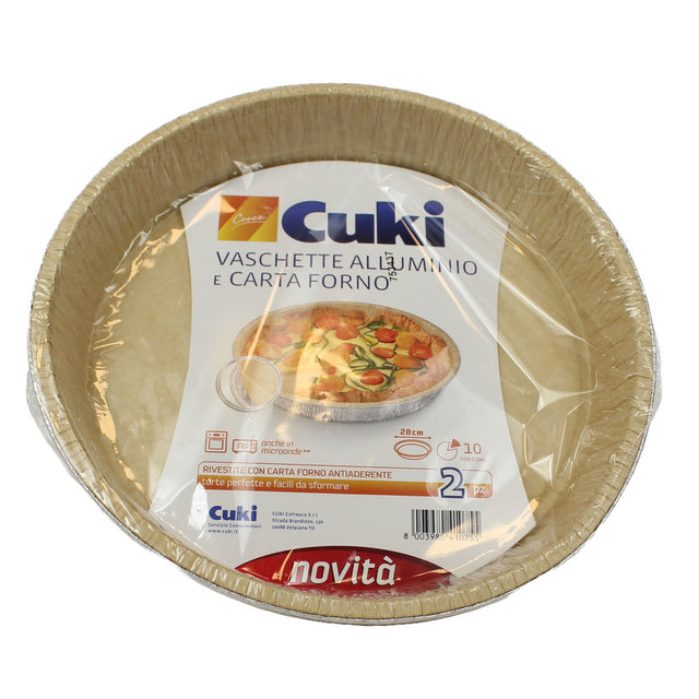 Vaschetta Cuki TCA10G in alluminio e carta forno — 10 porzioni, 2 pezzi