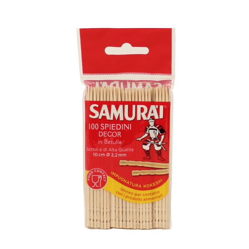 Spiedini Samurai Decor in betulla, lunghezza 10 cm — 100 pezzi