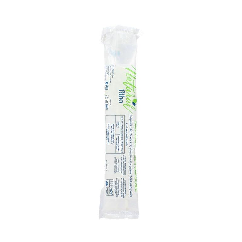 Cucchiaio bianco in bioplastica Bibo Natural