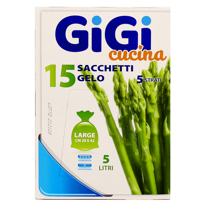 Sacchetti gelo Gigi Cucina — grande 29x42 cm, 15 pezzi