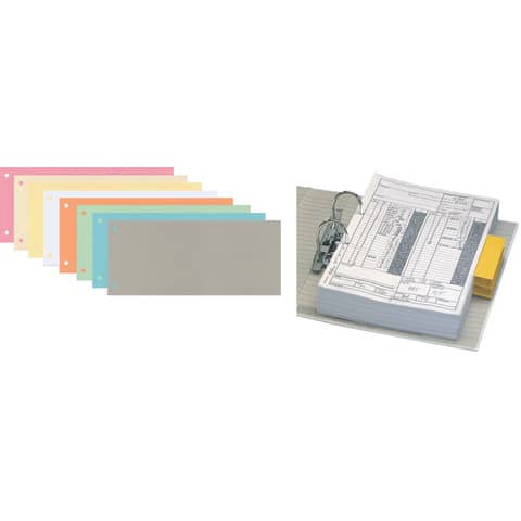 Separatori per archivio Q-Connect a 2 fori 24x10,5 cm, 190 g/m² — 100 pezzi, KF00512