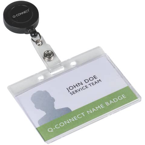 Cordoncino jojo per portabadge Q-Connect nero — fino a 60 cm, conf. da 10, KF14147