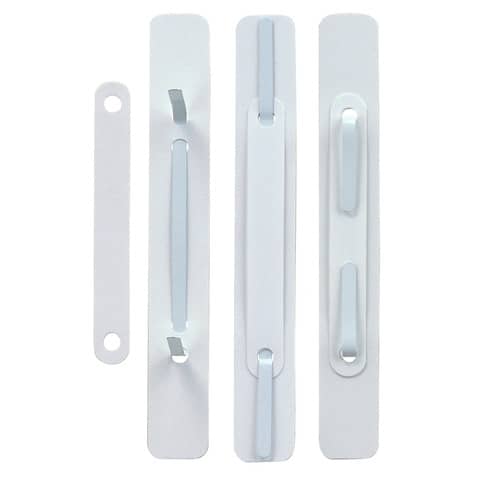 Fermafogli adesivi fastener Sei Rota con pressino bianco, passo 80 mm — conf. 100 pezzi (620045)