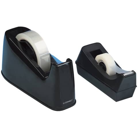Dispenser da scrivania per nastro Q-Connect nero — 25 mm x 33/66 m (KF11010)