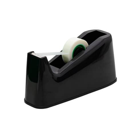 Dispenser da scrivania per nastro Q-Connect nero — 25 mm x 33/66 m (KF11010)