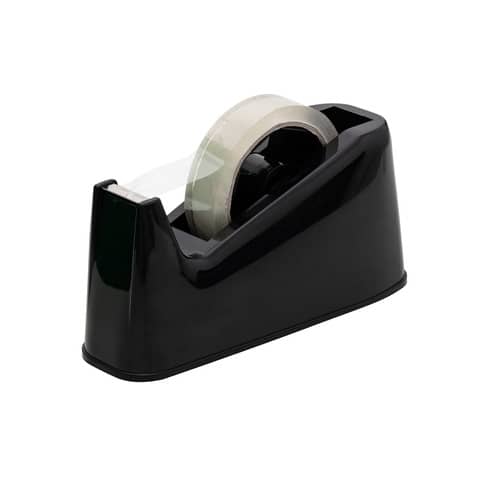 Dispenser da scrivania per nastro Q-Connect nero — 25 mm x 33/66 m (KF11010)