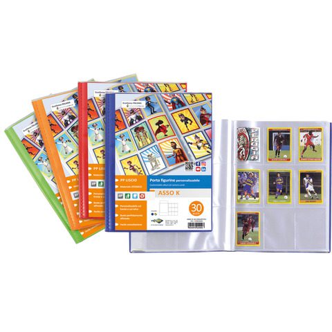 Album porta figurine personalizzabile Sei Rota Asso K, colori assortiti — 10 o 30 buste (57003090)