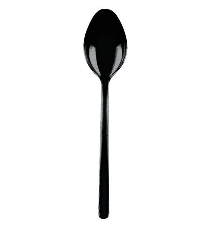 Mini cucchiai 100 mm finger food nero — confezione da 50 pezzi