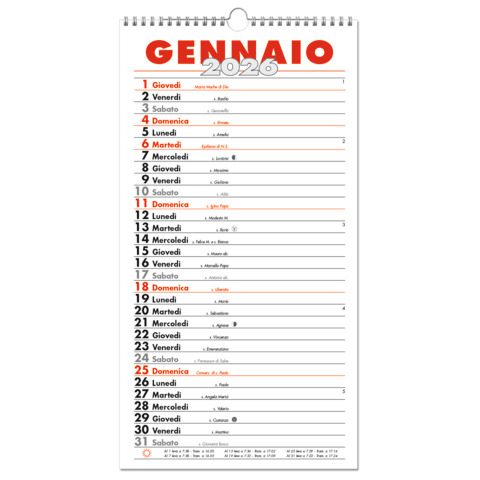 Calendario da muro O.C.L. 23x43,5 cm — 1401