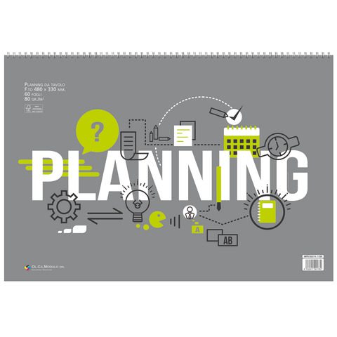 Planning da tavolo settimanale non datato O.C.L. — 48x33 cm, 60 fogli 80 g/m², 1520