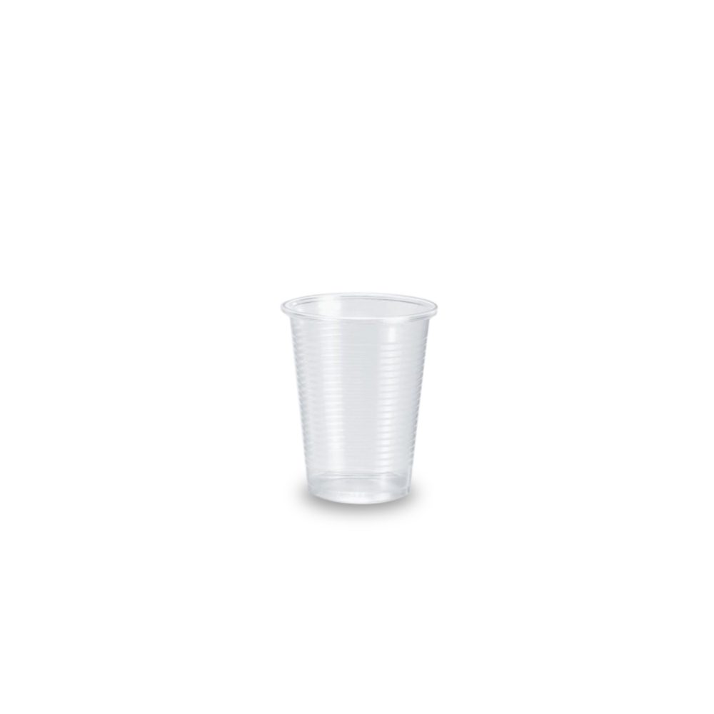 Bicchieri in plastica rigida trasparente 200 cc — confezione da 100 pz, cod. BI-23-8108