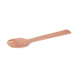 Forchettina 2 punte in bamboo 9 cm — confezione da 100 pezzi