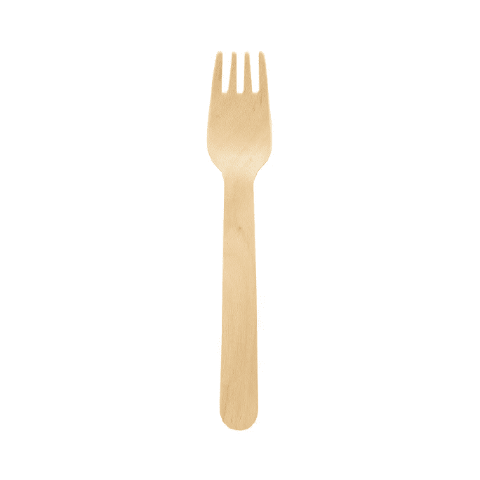 Forchettina mignon in legno di betulla 10,5 cm — confezione da 100 pezzi