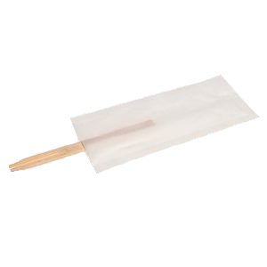Forchettina 2 punte in bamboo 9 cm imbustata singolarmente — 1000 pezzi