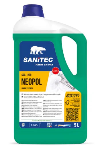 Neopol Limone Sanitec — detergente liquido concentrato, 5 L