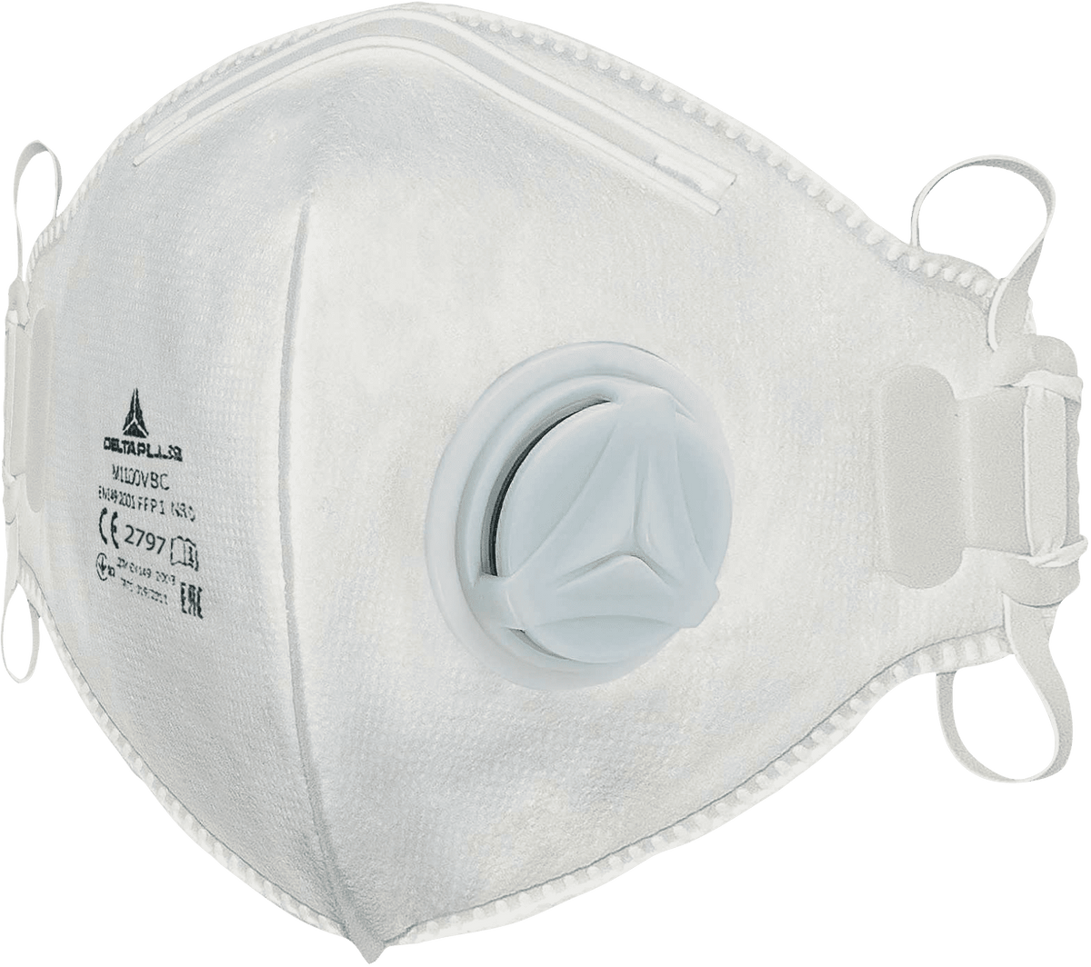 Mascherina filtrante monouso M1100VB — P1 con valvola, pieghevole