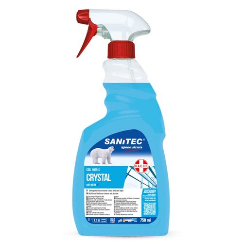 Crystal Sanitec — detergente multiuso vetri e specchi 750 ml