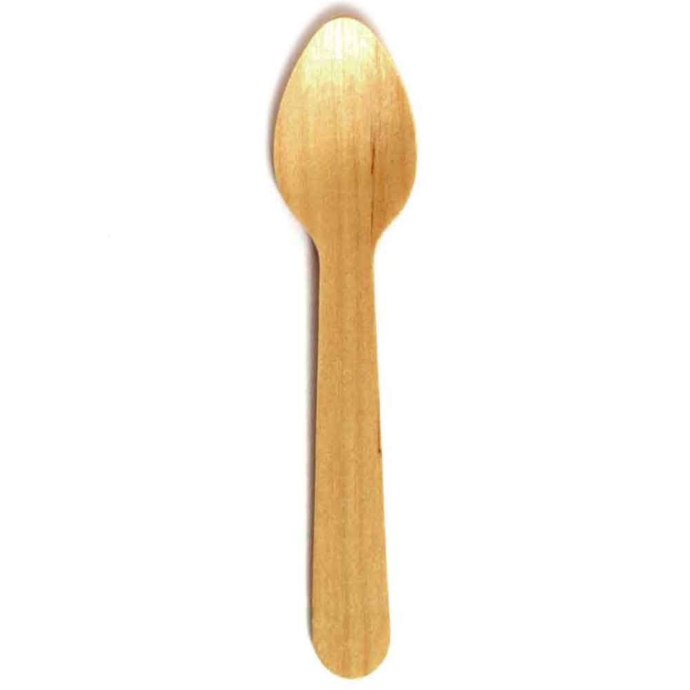 Cucchiaio in legno di betulla 125 mm — confezione da 100 pezzi