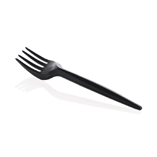 Mini forchetta 100 mm finger food nero — confezione da 50 pezzi
