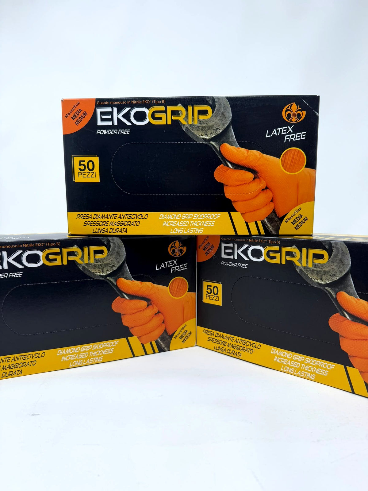 Guanti monouso in nitrile Eko Grip spessore 0,18 mm, 50 pz