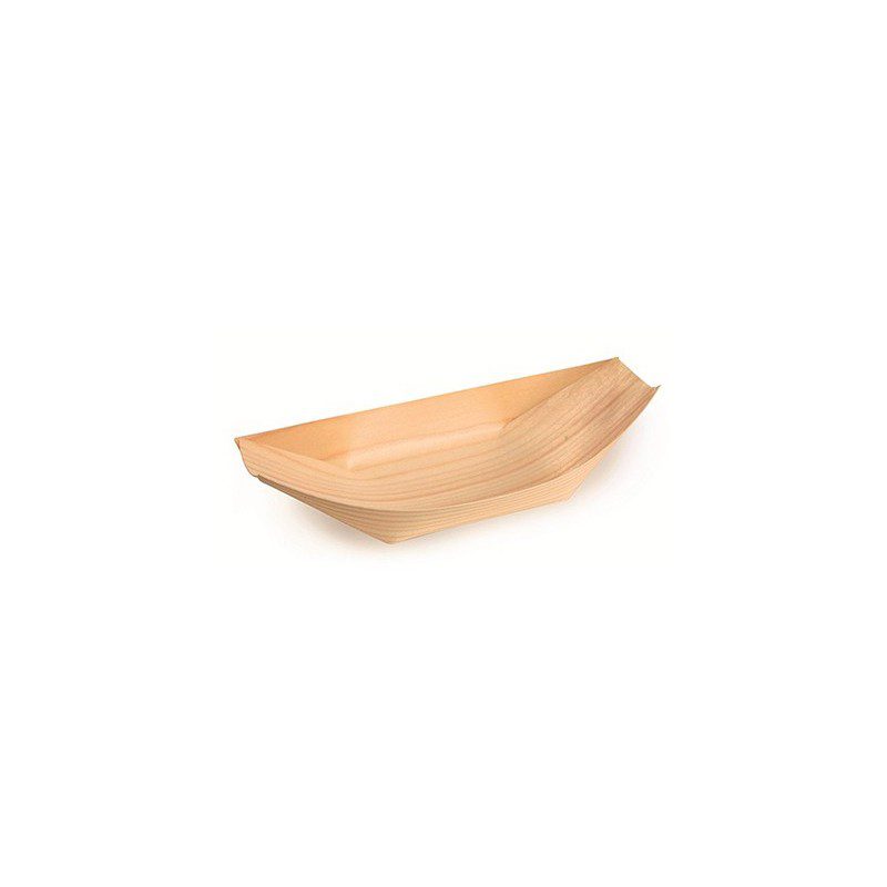 Barchetta in polpa di legno 11 x 6,5 x 1,4 cm — confezione da 100 pezzi